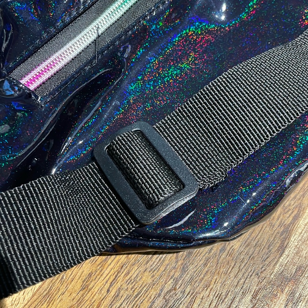 Black Holographic Rainbow Fanny Pack - Picture 6 of 6